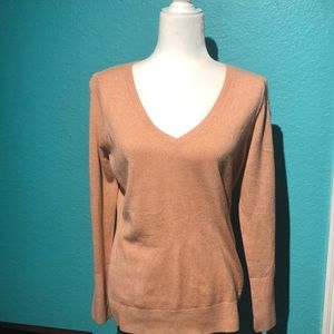 White House Black Market blush sparkle sweater Medium